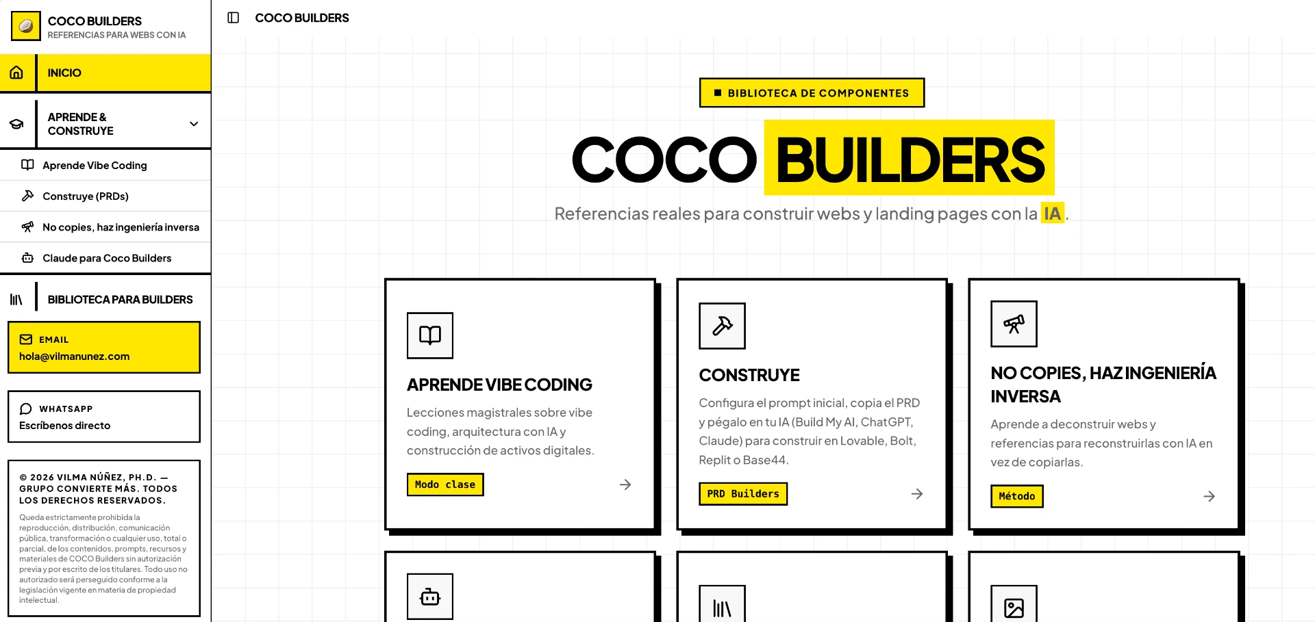 COCO Builders: biblioteca de constructores y componentes con IA