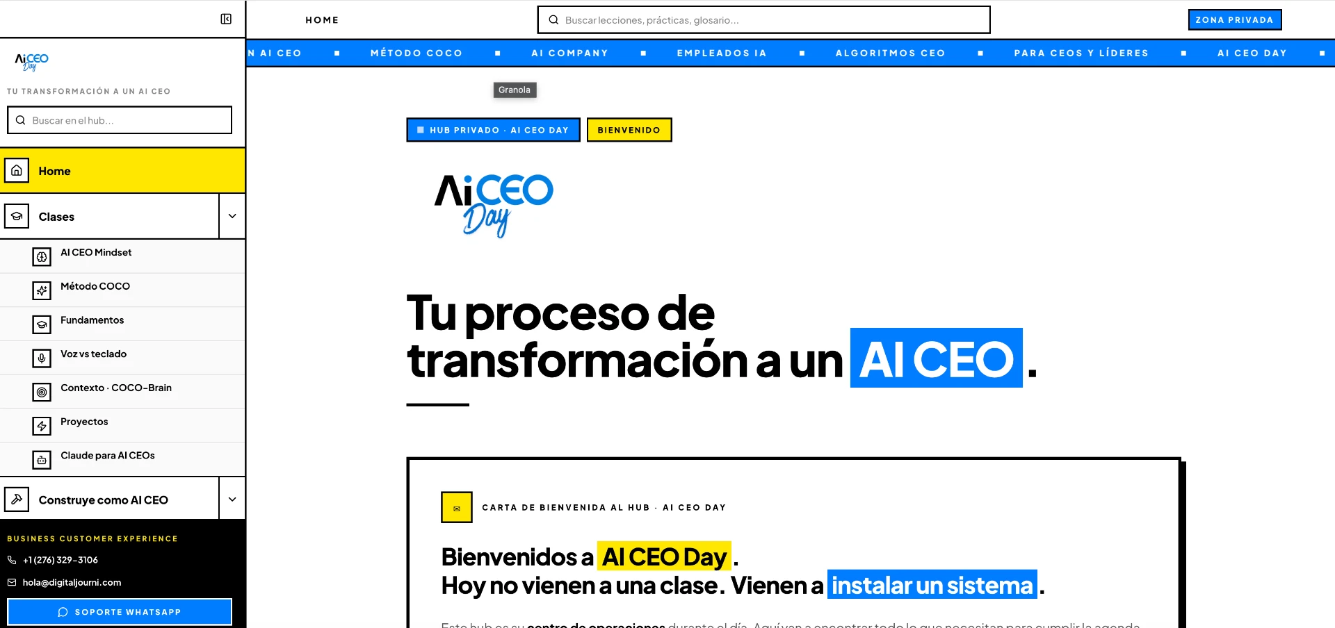 Home del hub privado AI CEO Day