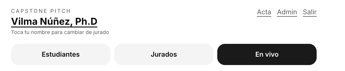 Interfaz de votación en vivo del jurado de American Business College