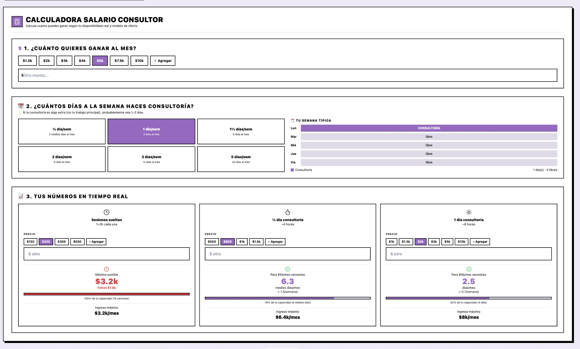 Calculadora de salario consultor